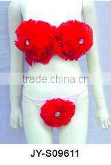 colored feather sexy bra