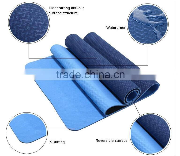 high quality non-slip exercise yoga mat TPE eco for fitness training