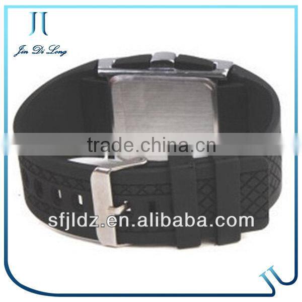 Black Fashion LED Silicone Electronic Watch Sport Watch Water Meter