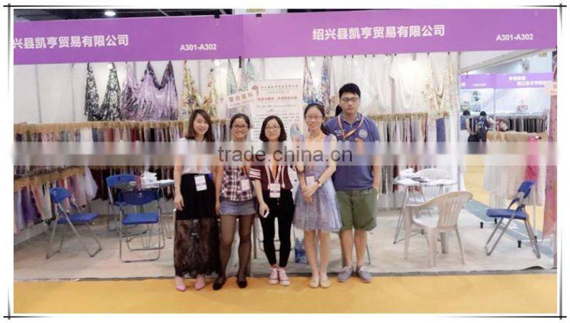2014 african swiss keqiao shaoxing chemical New Design thick Polyester Embroidery Lace Fabric for garments