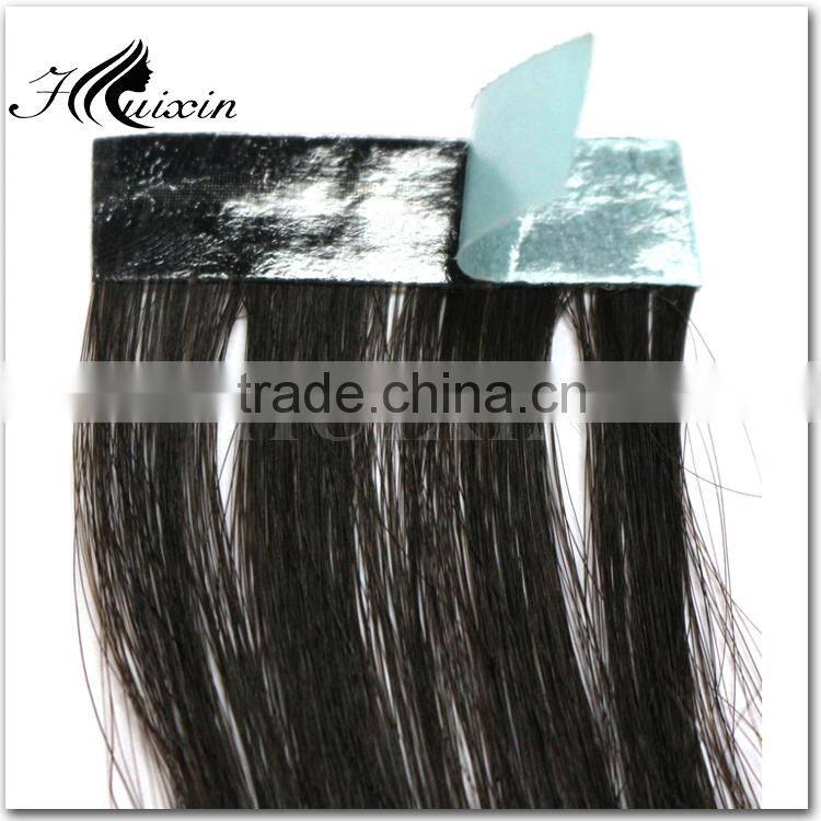 Double drawn human hair tape hair extensions wavy hair tape extensions