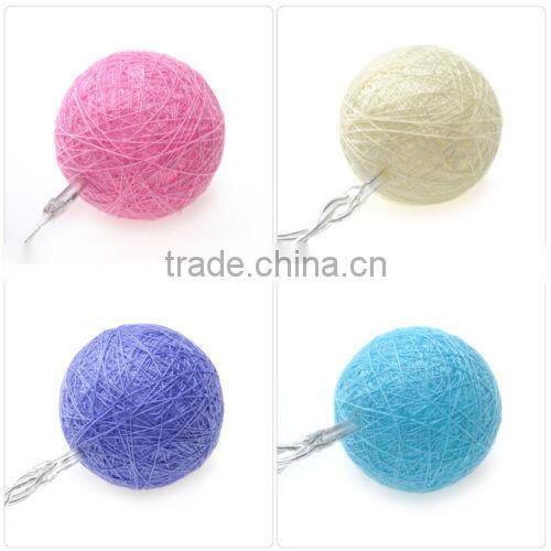 christmas decoration multicolor battery cotton ball string light