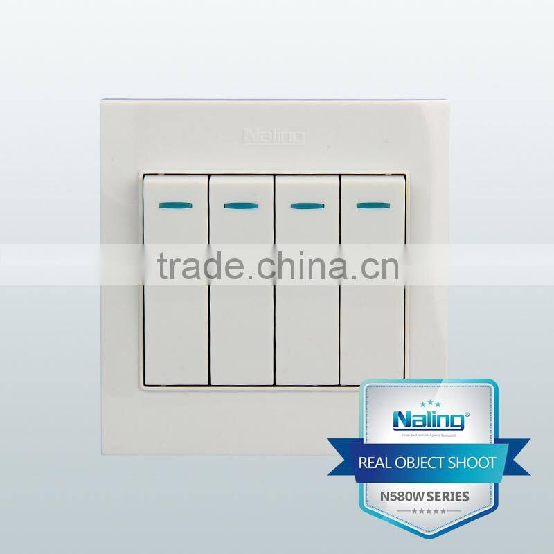 4 gang 1 way electric wall switch for Bangladesh