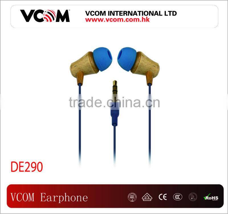 High quality Environmental Bamboo Mobile Earphone for sale