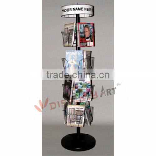 Factory customized floor standing metal display rack for magazine