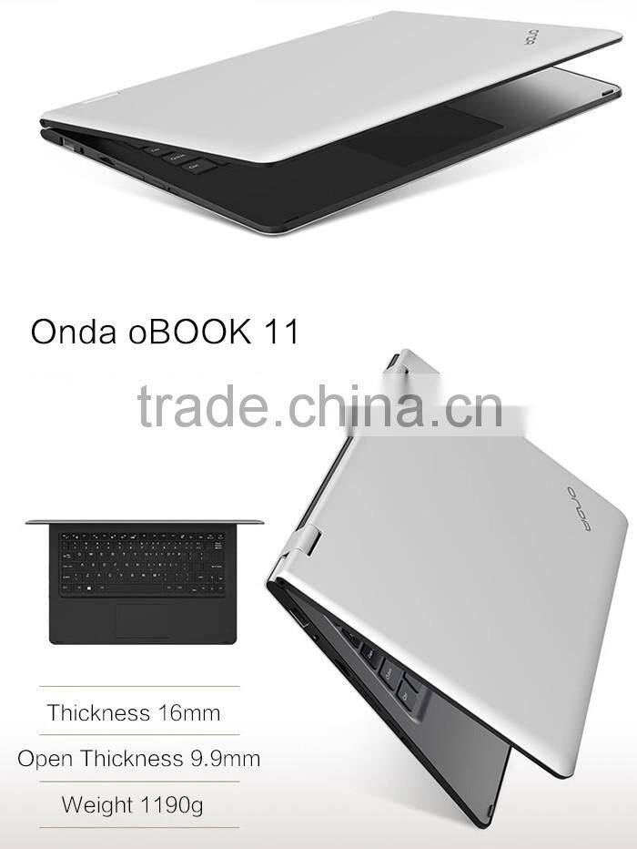 Onda oBOOK 11 Ultrabook Laptop 11.6 inch Win 10 + Android 5.0 Intel Cherry Trail Z8300 64bit Quad Core 1.44GHz 4GB RAM 64GB