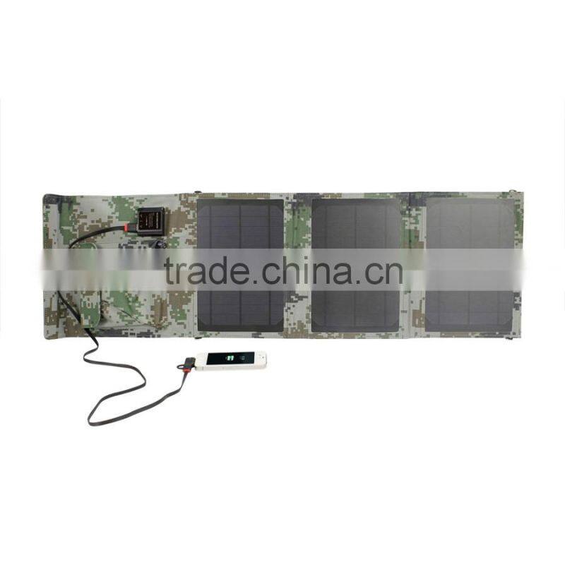 15W Solar Panel Charger with Dual USB Port ,Foldable solar mobile charger