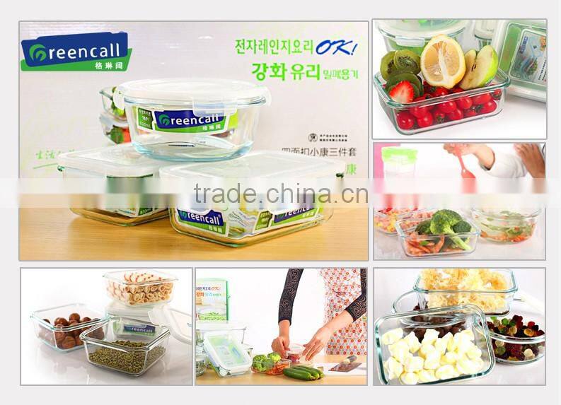 Hot Sell Round Borosilicate Glass Lunch Box Set With Takeaway Bag