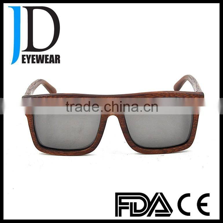 2016 summer beach square flat top brand wood sunglasses factory
