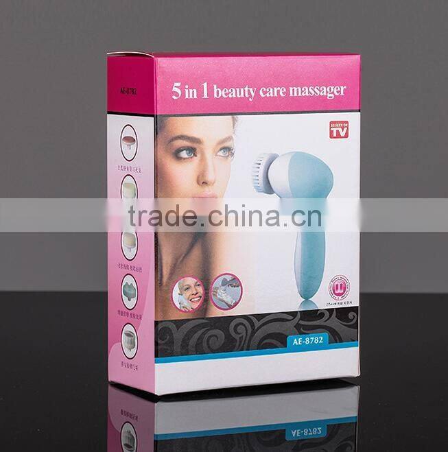 5 in1 Multi-functional Cuticle Remover Facial Pore Cleaner&Facial Massager with 5 Head(Powered by 2 AA Battery)