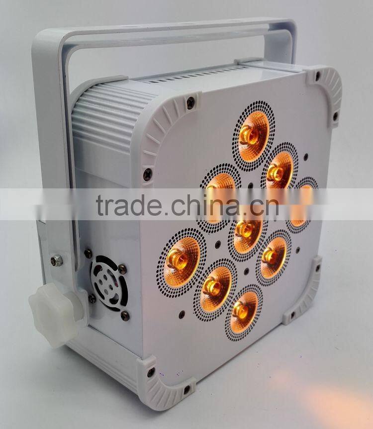 Mobile Stage DJ Par Quad IR WIFI 9*8W 10W 12W RGBW 4 IN 1 LED Rechargeable Battery Wireless Slim Flat Uplight