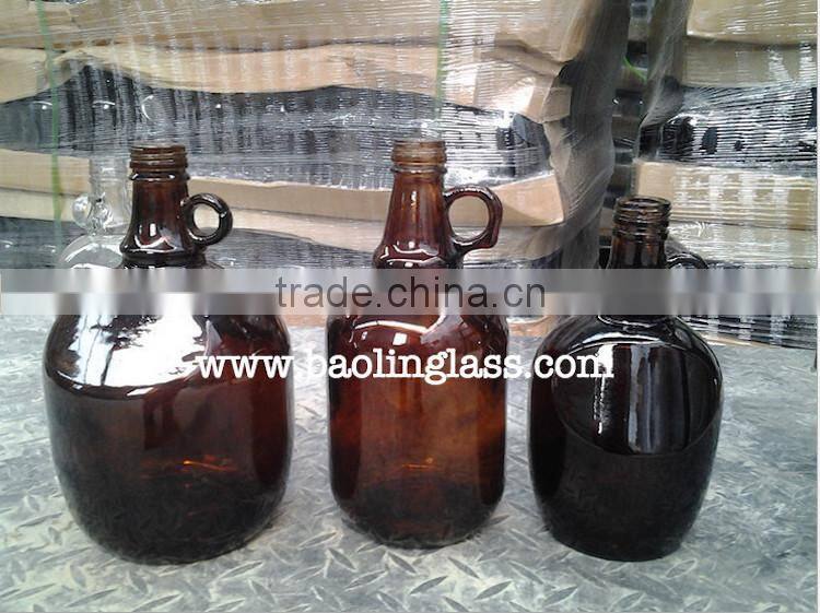 Personalized logo 64oz 1.9L amber beer growlers
