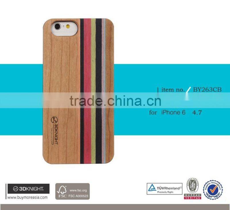 Factory OEM ODM Mix Colored Wood Custom Hard Back Natural Bamboo Cover for iPhone 6, for iPhone 6s Bamboo Case, Bamboo PC Case
