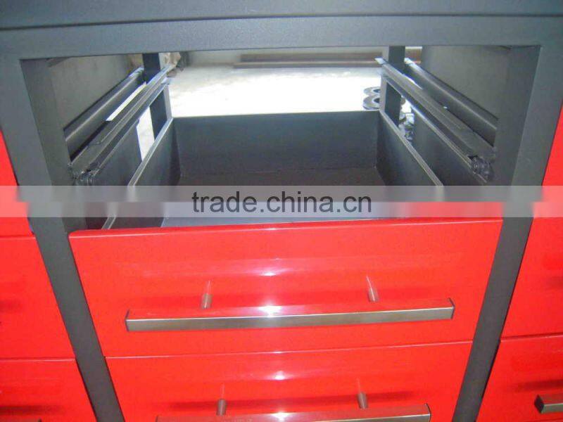 Steel work bench with drawers