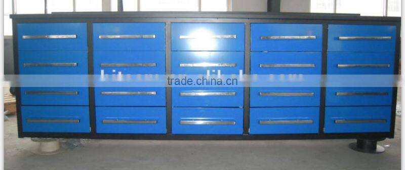 Steel work bench with drawers