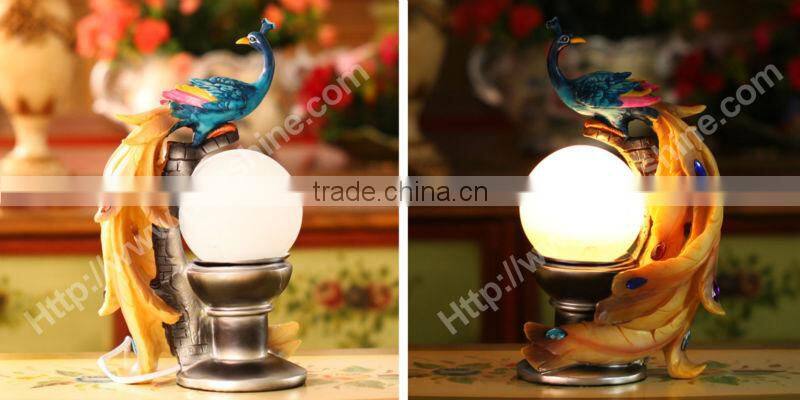 hot beautiful modern design peacock table lamp for decoration
