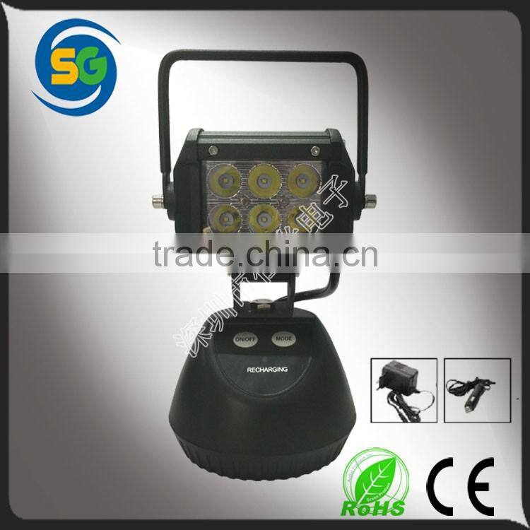 New design portable led light magnet base 18W rechargeable led work light
