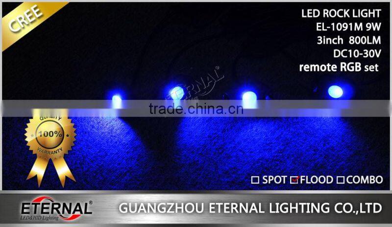 9W high brightness Multicolor RGB Rock Lights For Jeep Wrangler JK TJ WJ XJ MJ Trucks offroad