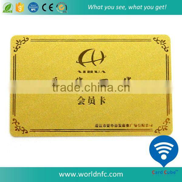 Membership VIP PVC Gold Card