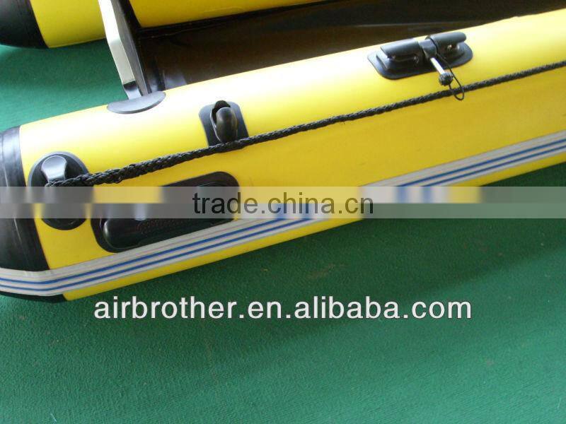 yellow aluminum pvc inflatable boat