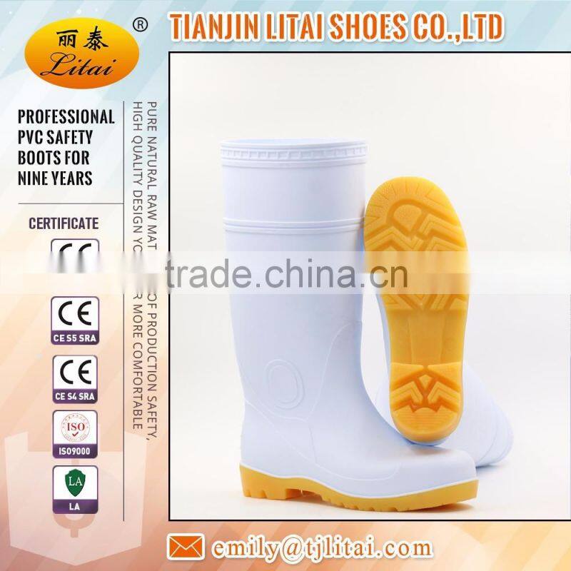 Hot Selling Black PVC Safety Rain Boots with Steel Toecap