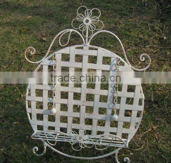 Antique White Foldable Metal Book Disply Rack PL08-6430