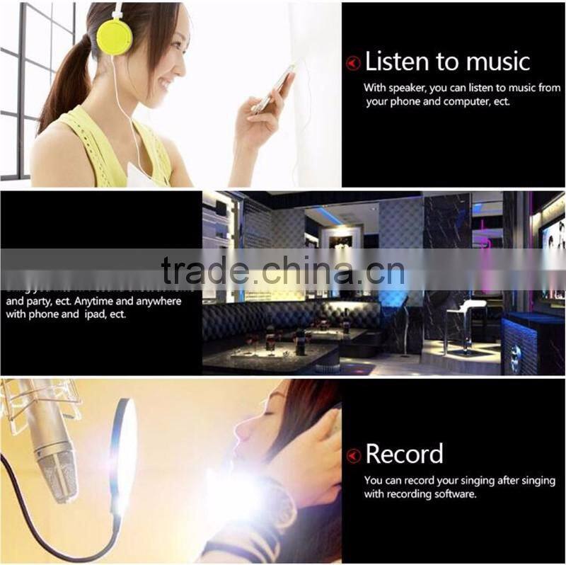 K068 KTV Portable Karaoke Mini Microphone and Bluetooth Speaker Supportting Record Wholesale Portable Mini karaoke microphone