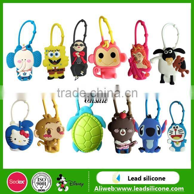 Promotional Gift 30ML Customized 3D Cartoon Design Silicone Hand Sanitizer Holder