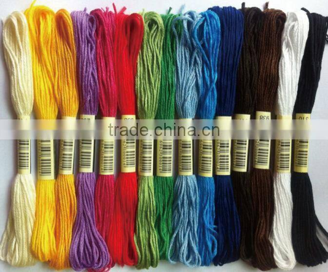 Wholesale polyester threads cross stitch thread for embroidery sewing 100% polyester thread floss dmc color 447