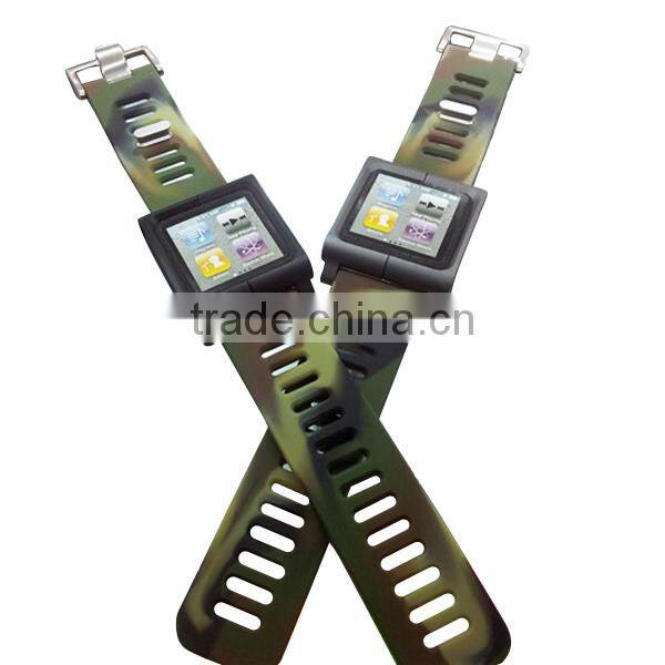 nice design silicone camouflage watchband for mens watch