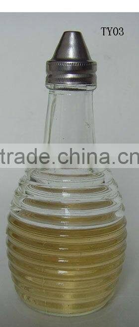 mini clear cylinder glass oil &vinegar bottle