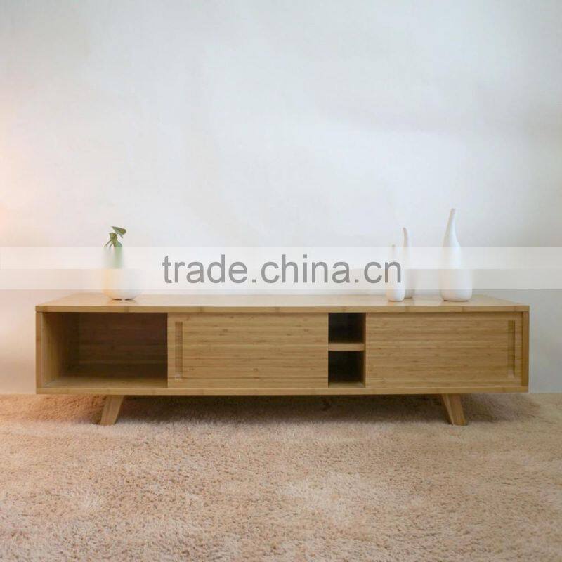 Discount home furniture living room Eco Bamboo tv stand with drawer