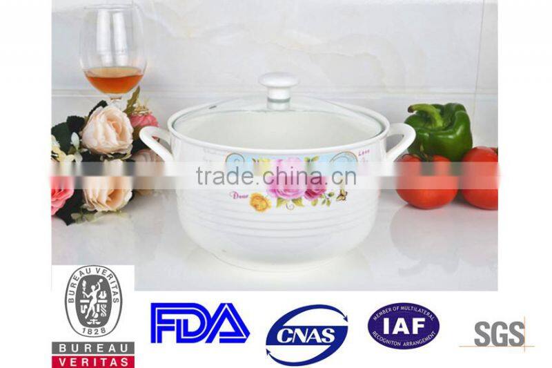 8" ceramic cookware pot safe for microwave with glass lid