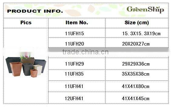 Decorative Garden Plastic Flower Pot Planter From Greenship/ 20 years lifetime/ lightweight/ UV protection/ eco-friendly