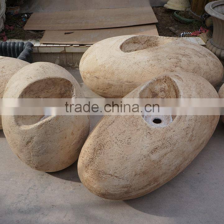 Stone colour fiberglass flowerpot