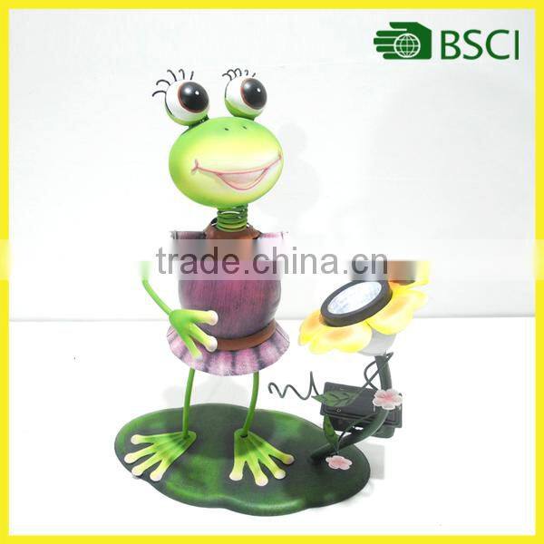 Wholesale animal planter with solar light metal garden light