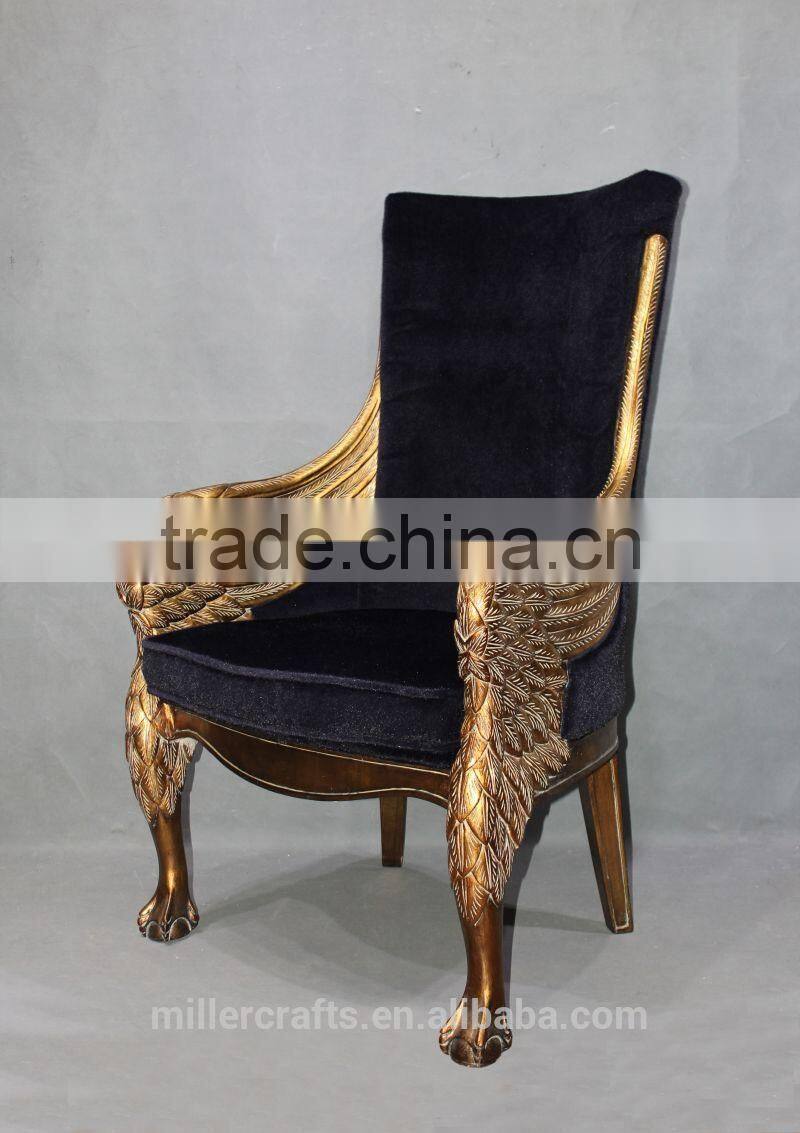 Antique gold king throne chair for home and hotel use