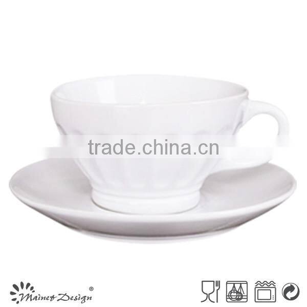 2016 high quality lovely color fingerprint relief embossing oversized cup and saucer stock