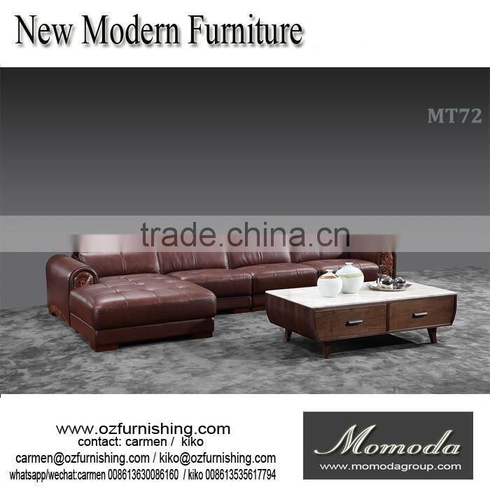 MT73 100% Genuine Top grain leather sofa L-shaped corner sofa heated leather sofa