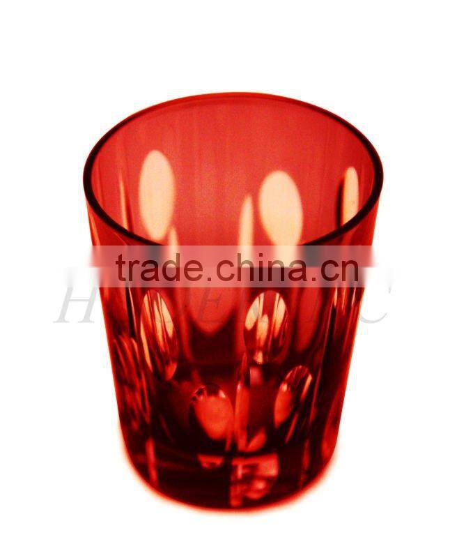 Tinted Frosted Cut Glass