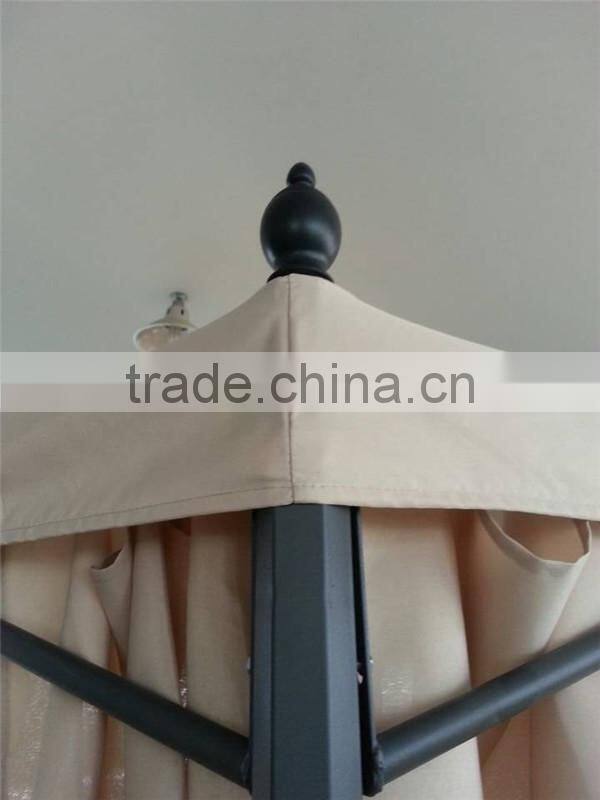 Outdoor canvas gazebo with metal roof