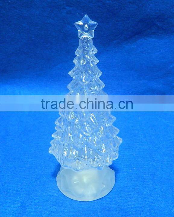 new product color changing acrylic led flat flashing led christmas tree