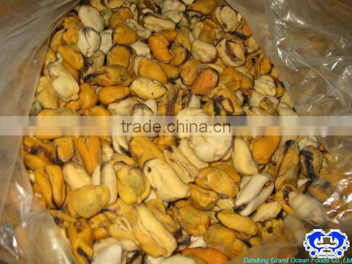 frozen boiled mussel meat with half shell