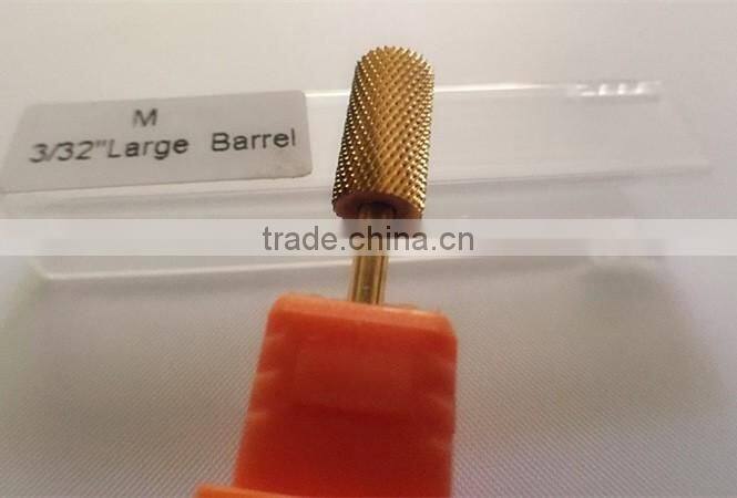 Shank Diameter 2.35MM Total Length Golden Carbide Burr for Nail Large Barrel