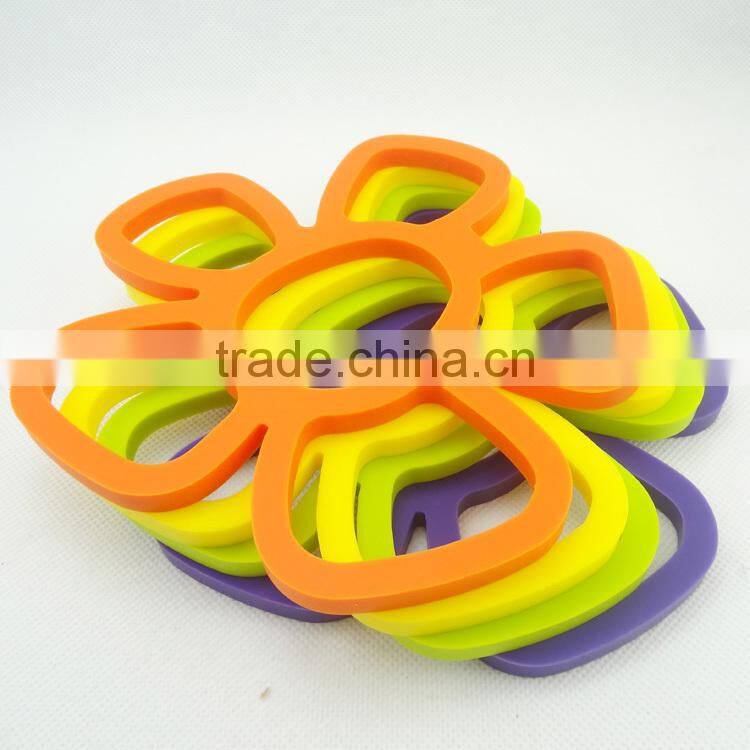 sunflower shaped silicone pot pad,hot pan holder