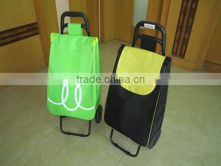 Foldable shopping trolley bag with wheels