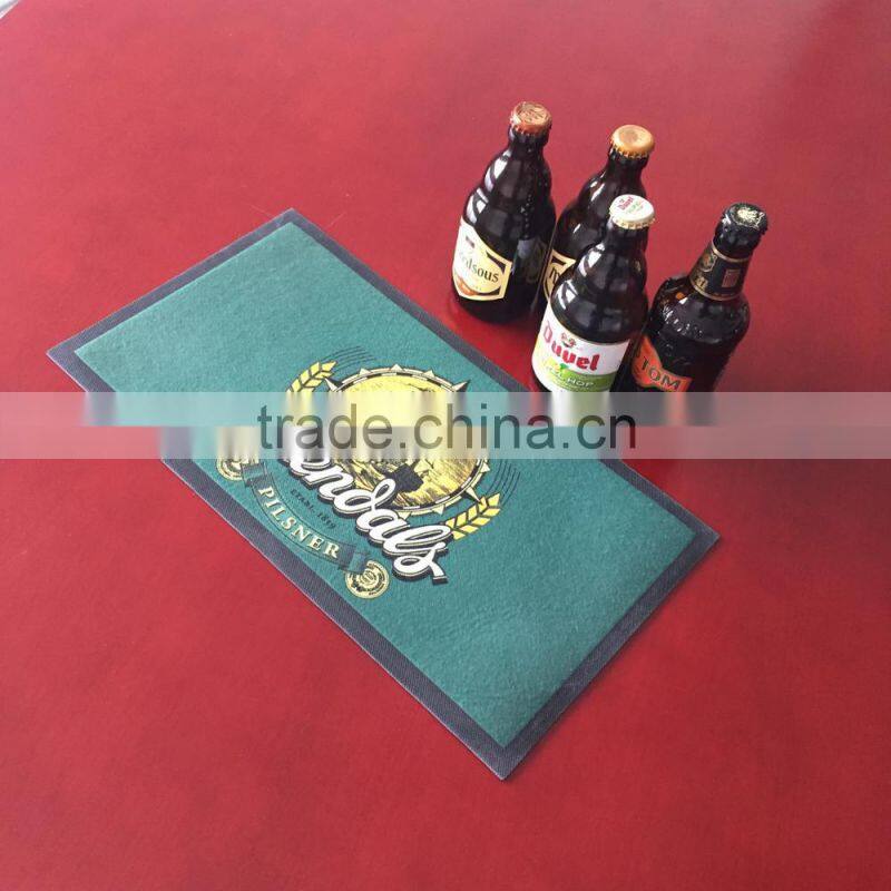 logo printed non woven fabric rubber beer runner bar mat