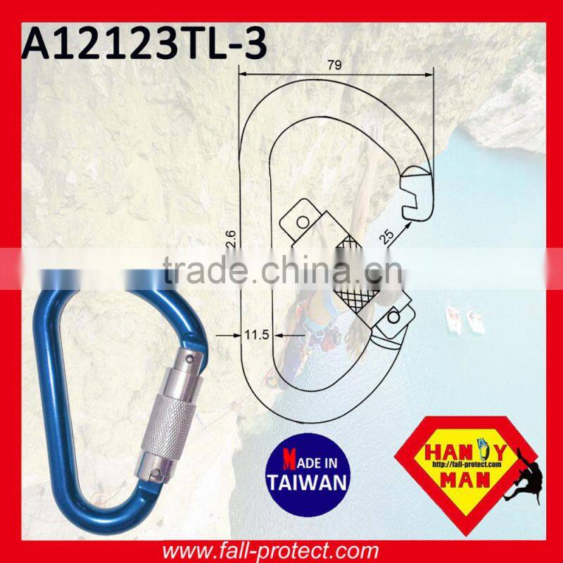 Quicklock Twist Lock Aluminum Mountain Climbing Carabiner For Rescue