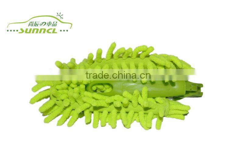Folding 100% Polyester Chenille Car Brush , Microfiber Car Cleaning Brush
