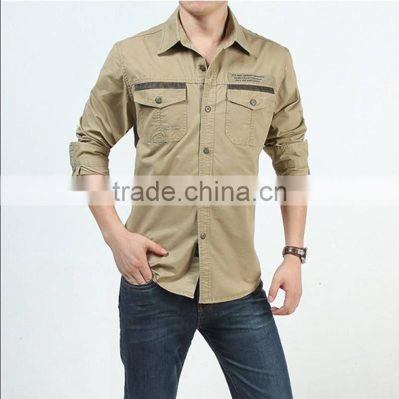 Military style dress shirt Men's casual military shirt